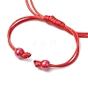 Porcelain Beads & Brass Braided Bead Bracelets BJEW-JB11118-4