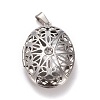 304 Stainless Steel Rhinestone Locket Pendants STAS-K197-10P-1
