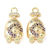 Brass Micro Pave Cubic Zirconia Pendants KK-F862-08G-1