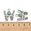 Synthetic Turquoise & Alloy Pendants PALLOY-H146-01AS-W-3