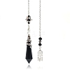 Natural Dyed & Heated Black Agate Cone Dowsing Pendulum Big Pendants PW-WG69083-07-1