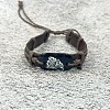 Cowhide & Cotton Cord Braided Bracelets FS-WGE8FD1-02-2