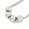 Round Beaded 304 Stainless Steel Pendant Necklaces for Women NJEW-G137-01P-2