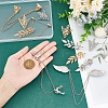   8Pcs 8 Style Antler & Wing & Triangle Hanging Chain Brooches JEWB-PH0001-30-4
