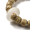 Natural Agate & White Jade & Moon and Star Bodhi Beaded Stretch Bracelets BJEW-B080-04-3
