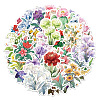 50Pcs Literary Flower Paper Stickers PW-WG66D56-01-2