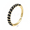 Enamel Wrap Open Cuff Ring RJEW-N037-009-4