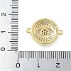 Rack Plating Brass Micro Pave Clear Cubic Zirconia Eye Connector Charms KK-A234-047G-3