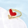 Brass Micro Pave Clear Cubic Zirconia Cuff Rings for Women RJEW-U047-24G-02-1