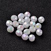 AB Color Plated Eco-Friendly Poly Styrene Acrylic Round Beads X-TACR-L004-8mm-78-1