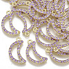 Light Gold Plated Alloy Rhinestone Pendants X-PALLOY-S132-067-2