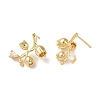 Brass with Clear Cubic Zirconia Stud Earring Findings KK-G499-03G-1