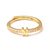 Clear Cubic Zirconia Initial Letter Adjustable Ring RJEW-C052-01G-N-2