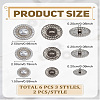 6Pcs 2 Styles Alloy Rhinestone Shank Buttons BUTT-LP0001-21P-2