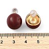 Brass Enamel Stud Earrings for Women EJEW-U055-23B-G-3