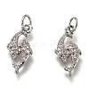 Brass Micro Pave Clear Cubic Zirconia Pendants ZIRC-B002-63P-1