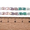 Electroplate Imitation Jade & Opaque & Transparent Glass Beads Strands EGLA-Q135-4x6MM-01D-5