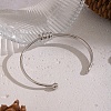 304 Stainless Steel Open Cuff Bangles for Women RM8954-2-1