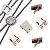  6Pcs 6 Styles Iron Bolo Tie Slide Clasp IFIN-NB0001-49-4