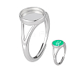 Adjustable 925 Sterling Silver Finger Ring Components STER-BC0003-89A-1