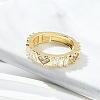 Rack Plating Brass Micro Pave Clear Cubic Zirconia Adjustable Finger Rings for Women RJEW-M028-82G-2