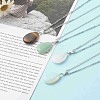 Natural Mixed Stone Pendant Necklaces and Asymmetrical Hoop Earrings Jewelry Sets SJEW-JS01212-15