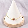 Brass Pave Colorful Cubic Zirconia Flower Link Bracelets for Women KK-CBA68DA-04G-1