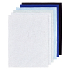 6Pcs 6 Colors Cotton Rectangle Cross-Stitch Fabric AJEW-PH0006-55-1