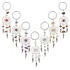 14Pcs 7 Colors Woven Net/Web with Wing Tibetan Style Alloy Keychain KEYC-AB00030-1