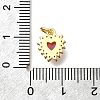 Brass Micro Pave Cubic Zirconia with Glass Pendants KK-D295-28G-02-3