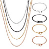 Yilisi 8Pcs 8 Style 304 Stainless Steel Figaro Chains Necklaces and Bracelets SJEW-YS0001-02-1