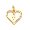 Brass Micro Pave Cubic Zirconia Pendants KK-U033-10G-01-1