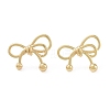 Rack Plating Bowknot Brass Stud Earrings for Women EJEW-NH0002-01G-2