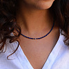 Faceted Round Natural Lapis Lazuli & Natural Freshwater Pearl Beaded Necklaces for Women FS-WGC44BB-01-2