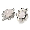 Natural Rose Quartz Faceted Oval Connector Charms G-G181-06P-10-2