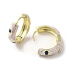 Horse Eye Real 18K Gold Plated Brass Hoop Earrings EJEW-Q797-07G-02-2