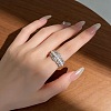 Brass & Imitation Pearl Cuff Open Rings for Women WGE0FB6-01-1