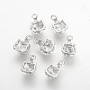 Alloy Cubic Zirconia Kitten Charms X-ZIRC-S056-19-2