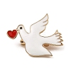 Bird & Love Heart Alloy Enamel Brooches JEWB-K017-04KCG-1