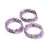 Natural Amethyst Oval Beaded Stretch Bracelet G-E010-01W-2