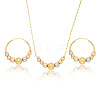 Brass Round Beaded Pendant Necklaces & Hoop Earrings for Women FS-WG8D76A-01-3