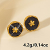 304 Stainless Steel Flower Stud Earrings IK8478-3-2