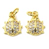 Rack Plating Brass Micro Pave Cubic Zirconia Charms KK-D036-09G-2