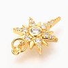 Brass Micro Pave Clear Cubic Zirconia Charms ZIRC-O036-06G-3