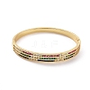 Colorful Cubic Zirconia Triple Link Hinged Bangle BJEW-F445-09G-1