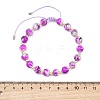 Adjustable Drawbench & Baking Paint Glass Round Braided Bead Bracelets for Women Men BJEW-JB13587-4