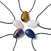 Natural & Synthetic Gemstone Pendant Necklaces NJEW-C046-02-1