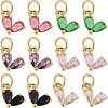 SUPERFINDINGS 12 Pcs 6 Colors Rack Plating Brass Cubic Zirconia Charms KK-FH0002-98-1