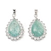 Natural Amazonite & Rhinestone Pendants G-K338-31P-04-1