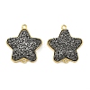 Brass with Druzy Resin Connector Charms KK-C158-05A-G-1